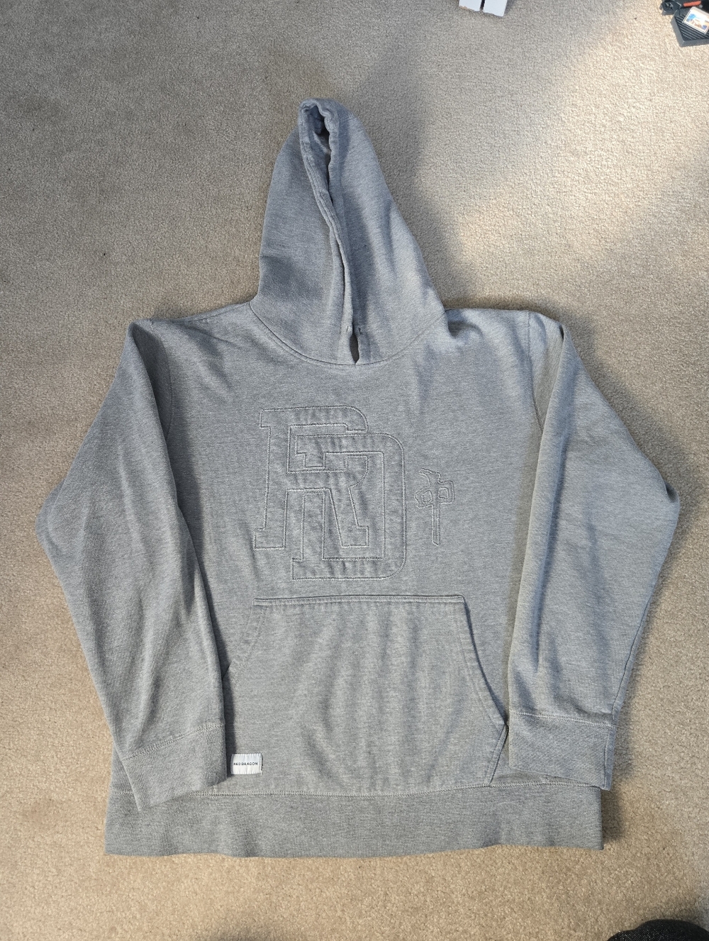 Red Dragon Apparel (RDS) Embroidered Logo Pullover Hoodie Grey (Fits Like XL)